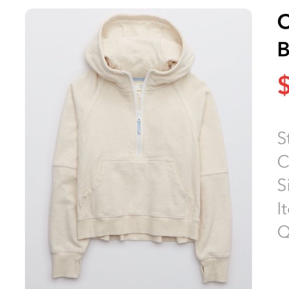 aerie Tops - Aerie offline half zip cream